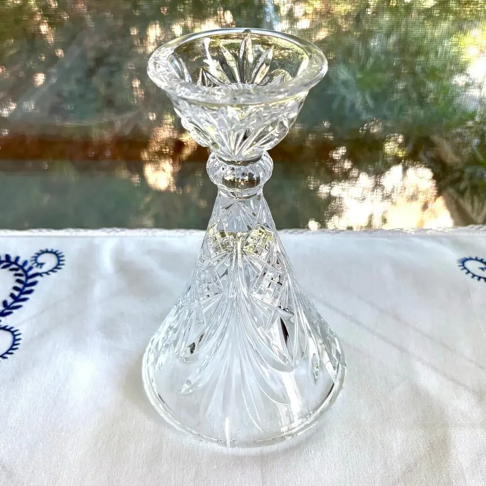 Imperial Crystal Czech Lead Crystal Candle Holder Taper or Pillar